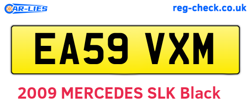 EA59VXM are the vehicle registration plates.