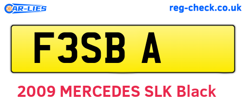 F3SBA are the vehicle registration plates.