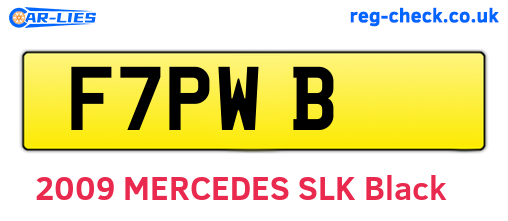 F7PWB are the vehicle registration plates.