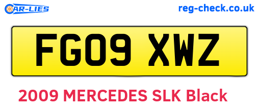 FG09XWZ are the vehicle registration plates.