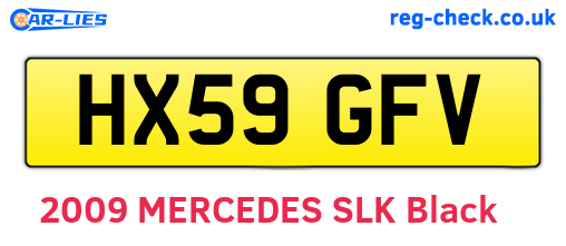 HX59GFV are the vehicle registration plates.