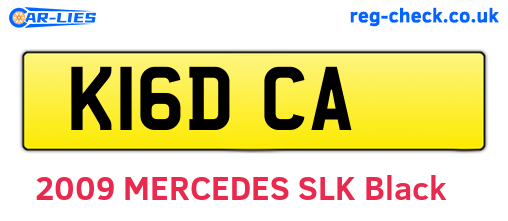 K16DCA are the vehicle registration plates.