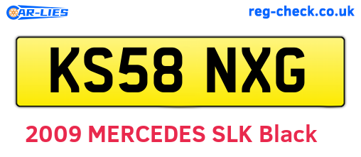 KS58NXG are the vehicle registration plates.