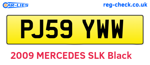 PJ59YWW are the vehicle registration plates.