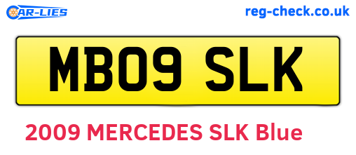 MB09SLK are the vehicle registration plates.