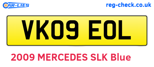 VK09EOL are the vehicle registration plates.