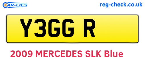 Y3GGR are the vehicle registration plates.