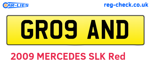 GR09AND are the vehicle registration plates.