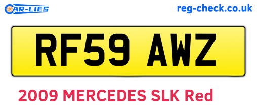 RF59AWZ are the vehicle registration plates.