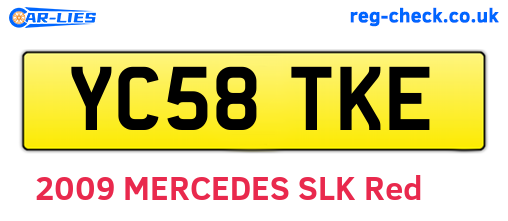 YC58TKE are the vehicle registration plates.