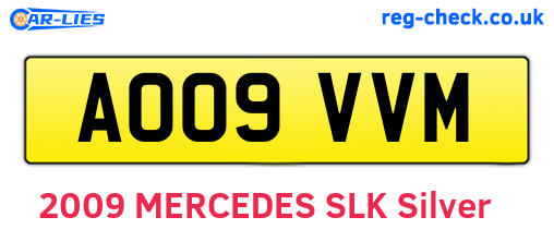 AO09VVM are the vehicle registration plates.