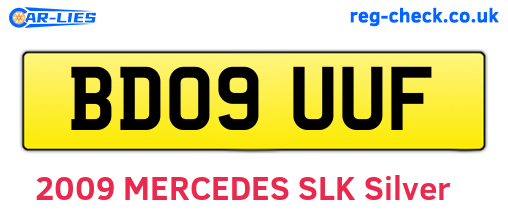BD09UUF are the vehicle registration plates.