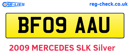 BF09AAU are the vehicle registration plates.