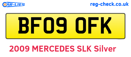 BF09OFK are the vehicle registration plates.