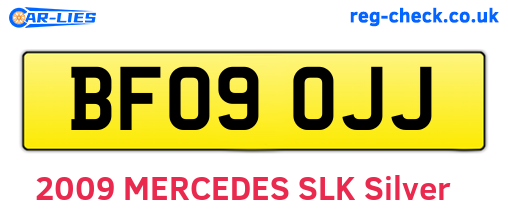 BF09OJJ are the vehicle registration plates.