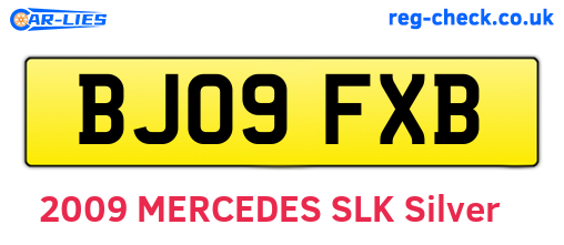 BJ09FXB are the vehicle registration plates.
