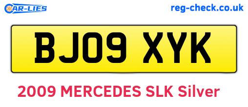 BJ09XYK are the vehicle registration plates.