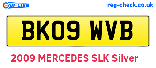 BK09WVB are the vehicle registration plates.