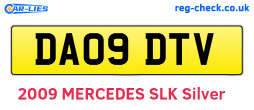 DA09DTV are the vehicle registration plates.
