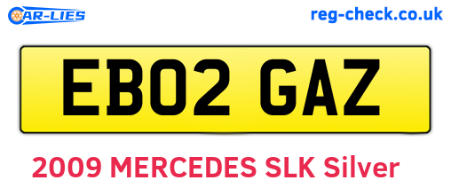 EB02GAZ are the vehicle registration plates.