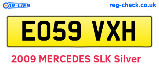 EO59VXH are the vehicle registration plates.