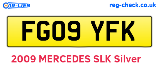 FG09YFK are the vehicle registration plates.