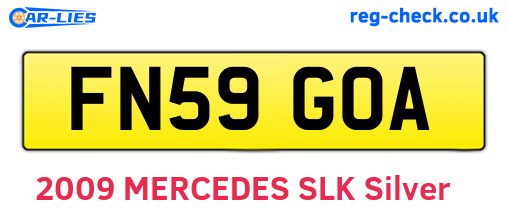 FN59GOA are the vehicle registration plates.