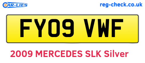 FY09VWF are the vehicle registration plates.