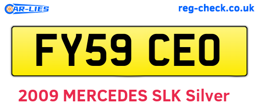 FY59CEO are the vehicle registration plates.