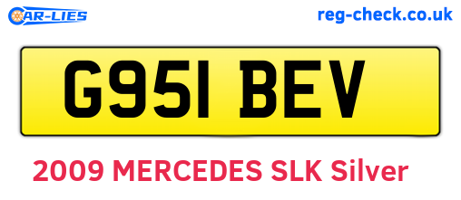G951BEV are the vehicle registration plates.