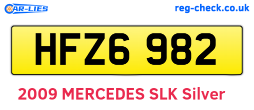 HFZ6982 are the vehicle registration plates.