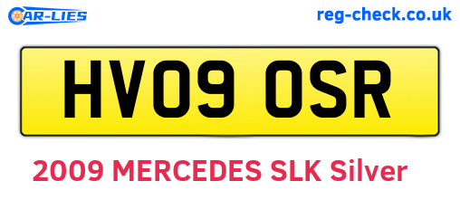 HV09OSR are the vehicle registration plates.