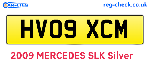 HV09XCM are the vehicle registration plates.