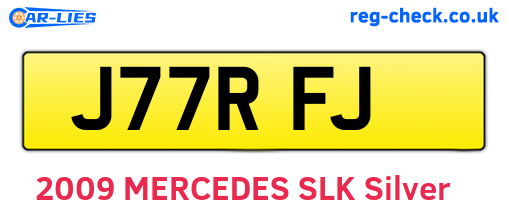 J77RFJ are the vehicle registration plates.