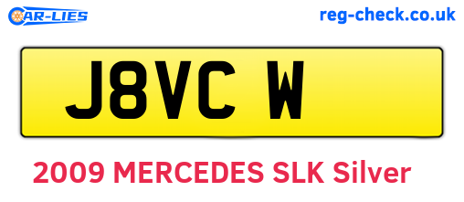 J8VCW are the vehicle registration plates.