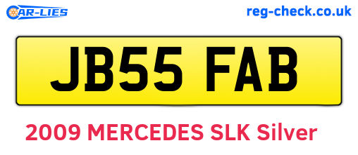 JB55FAB are the vehicle registration plates.