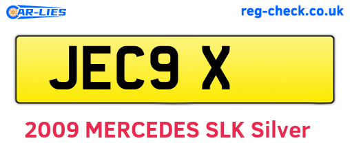 JEC9X are the vehicle registration plates.