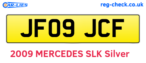 JF09JCF are the vehicle registration plates.