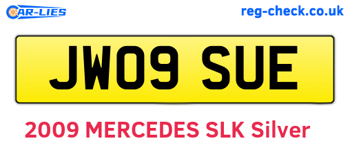 JW09SUE are the vehicle registration plates.