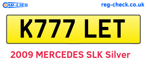 K777LET are the vehicle registration plates.