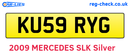KU59RYG are the vehicle registration plates.