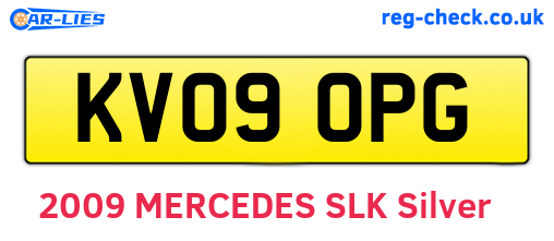 KV09OPG are the vehicle registration plates.