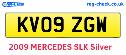 KV09ZGW are the vehicle registration plates.