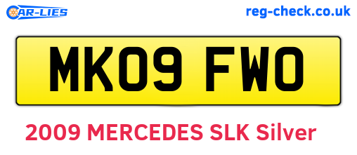 MK09FWO are the vehicle registration plates.