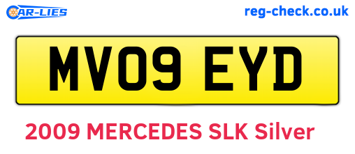MV09EYD are the vehicle registration plates.