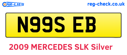 N99SEB are the vehicle registration plates.