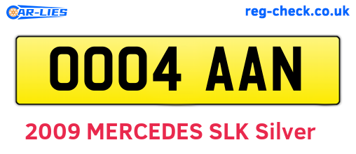 OO04AAN are the vehicle registration plates.
