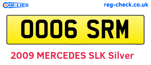 OO06SRM are the vehicle registration plates.