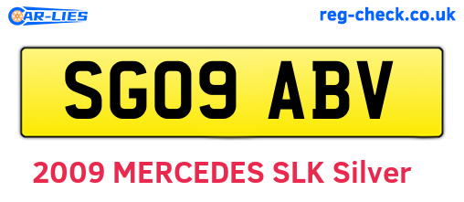 SG09ABV are the vehicle registration plates.