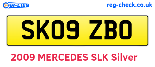 SK09ZBO are the vehicle registration plates.